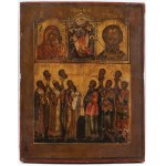 FOUR-POLY IICON, Russia, 18th century, Tempera, gilt, board; 28.5 x 22.5 cm