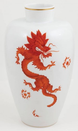 VASA S ČERVENÝMI DRAKY, Sasko, Míšeň, 19./20. století.