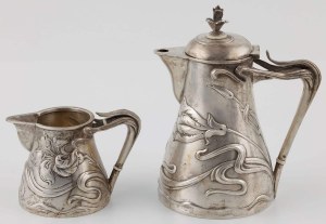 SECESYJNE DZBANEK I MLECZNIK, Austria, Wiedeń, ok. 1900