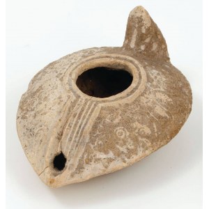 OLIVE LAMP, Palestine, Tal Aviv area, 6th-7th century AD.