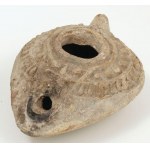 OLIVE LAMP, Palestine, ca. 5th century AD.