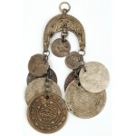 LUNULA WITH TURKISH MONETARIES, Palestine, 19th century.