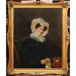 PORTRAIT OF A LADY DOING DRILLS, mid-19th century.
