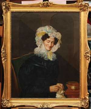 PORTRAIT OF A LADY DOING DRILLS, mid-19th century.
