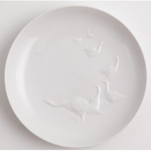 TALER WITH GOOSE,Germany, Berlin, KPM, 20th century.
