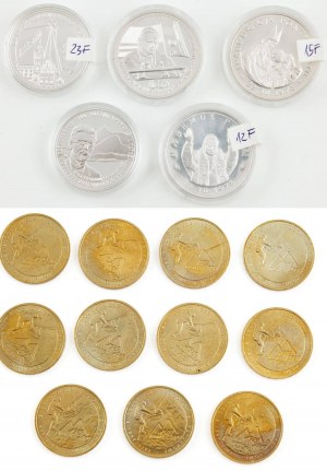 set of commemorative coins and medals