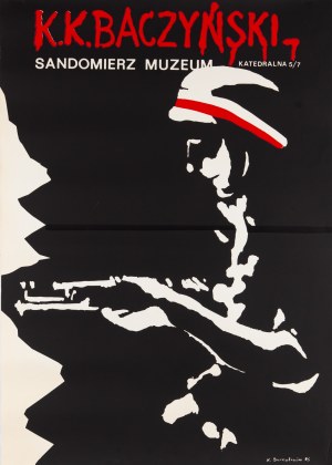 designed by Krzysztof BURNATOWICZ (b. 1943), K.K. Baczynski. Poster for an exhibition at the Sandomierz Museum, 1986