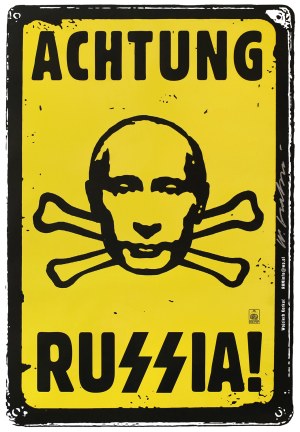 proj. Wojciech KORKUĆ (b. 1967), Achtung Russia! 2014. autographed poster.