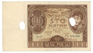 100 zloty 1934, C.G. series, cancelled