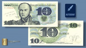 10 złotych 1982 - seria M - Heidrich - autograf autora projektu - RZADKOŚĆ