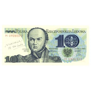 10 gold 1982 - M series, autograph of the author of the project Andrzej Heidrich - RARE