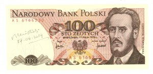 100 złotych 1976 - seria AS- autograf autora projektu - RZADKOŚĆ