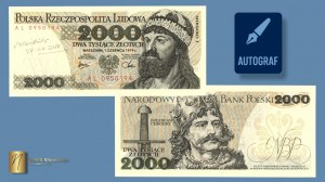 2.000 złotych 1979 - seria AL - autograf autora projektu - RZADKOŚĆ