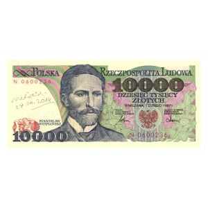10,000 gold 1987 - N series - autograph of the author of the project Andrzej Heidrich - RARE