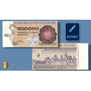 200,000 gold 1989 - G series - autographed by the author of the project Andrzej Heidrich - RARE