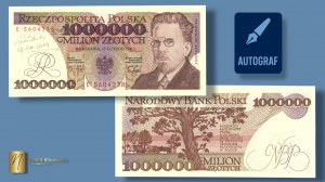1.000.000 or 1991 - série E - autographe de l'auteur du projet Andrzej Heidrich - RARE