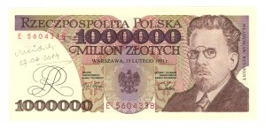 1.000.000 or 1991 - série E - autographe de l'auteur du projet Andrzej Heidrich - RARE