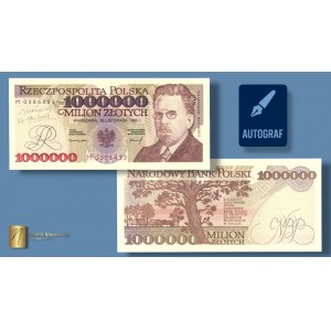 1 000 000 zl 1993 - série M - autogram autora projektu Andrzeje Heidricha - RARE