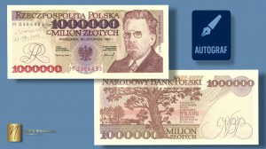 1.000.000 złotych 1993 - seria M - autograf autora projektu - RZADKOŚĆ