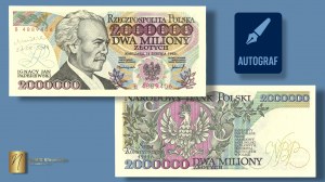 2.000.000 złotych 1992 - seria B - autograf autora projektu Andrzeja Heidricha - RZADKOŚĆ
