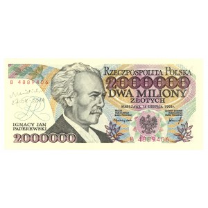 2.000.000 złotych 1992 - seria B - autograf autora projektu Andrzeja Heidricha - RZADKOŚĆ