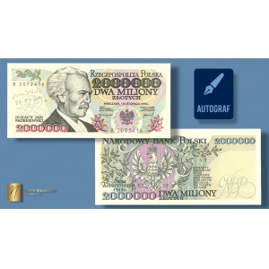 2,000,000 zloty 1993 - series B - autograph of the author of the project Andrzej Heidrich - RARE