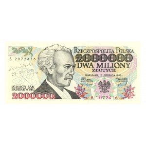 2,000,000 zloty 1993 - series B - autograph of the author of the project Andrzej Heidrich - RARE