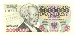 2.000.000 złotych 1993 - seria B - autograf autora projektu - RZADKOŚĆ