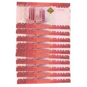 Tanzanie, 10 000 shillings 2010, série Q, Lot de 10 pièces numérotées