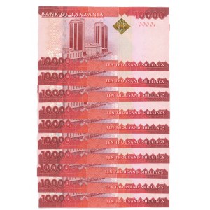 Tansania, 10.000 Schillinge 2010, Serie Q, - Satz von 10 Stück nummernweise