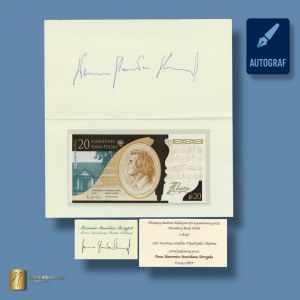 20 zlatých 2009, Fryderyk Chopin - autogram prezidenta NBP Slawomira Stanisława Skrzypeka