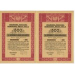 Bonus Loan for National Reconstruction 1946 - 4 x 500 zloty 1946 - LUCOW COLLECTION.