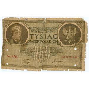 1.000 marek polskich 1919, seria ZAH - FALSYFIKAT