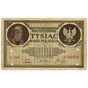 1,000 Polish marks 1919, series ZAB - FALSEFICAT