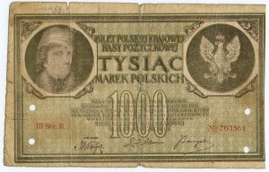 1 000 marks polonais 1919, III Ser.B. - FALSIFICAT