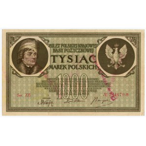 1,000 Polish marks 1919, series ZB - WITHOUT VALUE