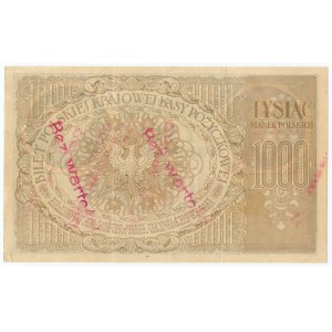 1,000 Polish marks 1919, series ZB - WITHOUT VALUE