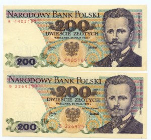 200 Gold 1976 - série B a R - vzácnější série - sada 2 kusů