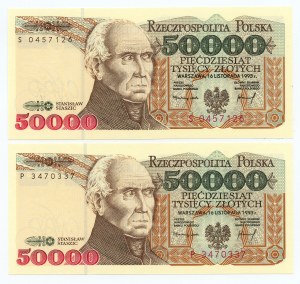 50,000 zloty 1993 - series S and P - set of 2 pieces