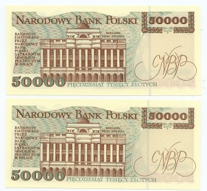 50,000 zloty 1993 - series S and P - set of 2 pieces