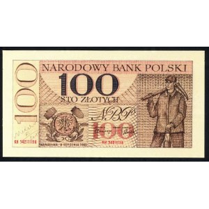100 złotych 1962 z autografem Andrzeja Heidricha, awers wydruku