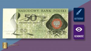 50 zloty 1966 autographed by Andrew Heidrich, obverse of print