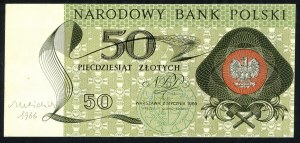 50 zloty 1966 autographed by Andrew Heidrich, obverse of print