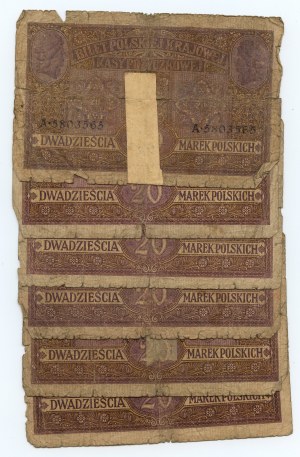 20 polských marek 1916 - sada 6 kusů