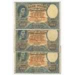 100 złotych 1919, S.A., S.B. oraz S.C., zestaw 6 sztuk banknotów