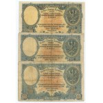 100 złotych 1919, S.A., S.B. oraz S.C., zestaw 6 sztuk banknotów
