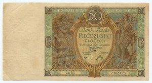 50 zlotys 1929, série B.G., variété plus rare