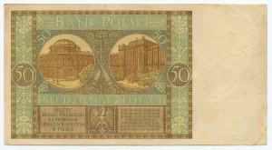 50 zlotys 1929, série B.G., variété plus rare