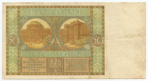 50 zlotys 1929, série B.F., variété plus rare