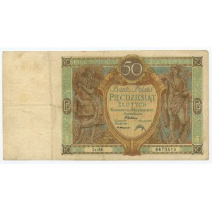 50 zlotys 1929, série B.B., variété plus rare